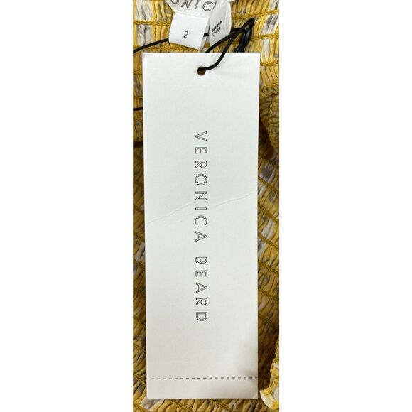 VERONICA BEARD Emerie Smocked Crop Top in Yellow NWT Size 2 - Picture 7 of 9